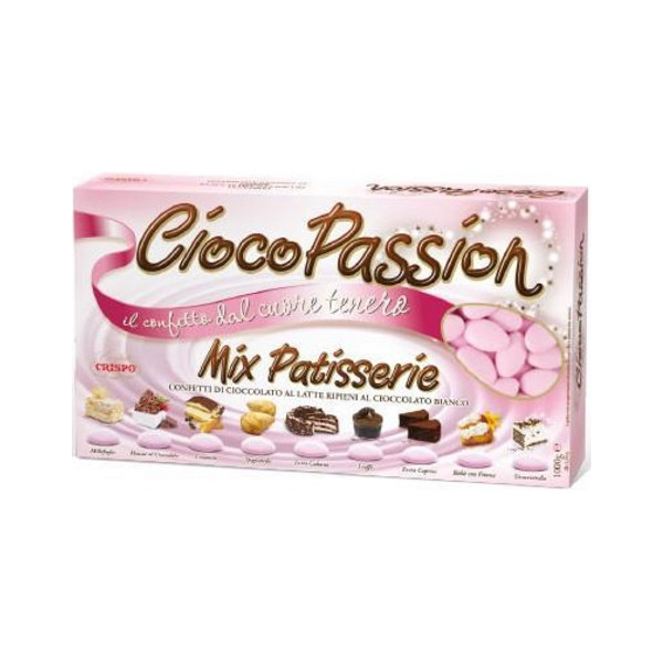 1 Kg Confetti Ciocopassion Mix Patisserie Rosa ai gusti dei dolci di pasticceria in confezione da 1 Kg di Crispo