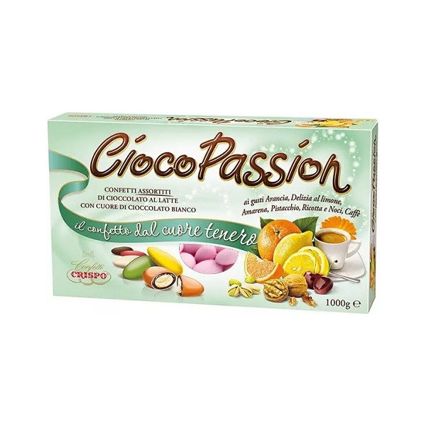 Ciocopassion assortiti rosa Crispo:  1 Kg di confetti rosa ai gusti assortiti