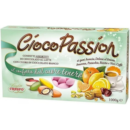 Ciocopassion assortiti rosa Crispo:  1 Kg di confetti rosa ai gusti assortiti