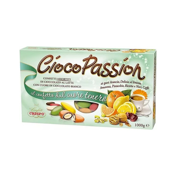 Confetti Ciocopassion ai gusti e colori assortiti in confezione da 1 Kg di Crispo