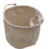 Cestino Shabby chic tondo in tela color tortora con decori cuoricini bianchi, diametro 18 X h 20 cm Cestino Shabby chic tondo in tela color tortora con decori cuoricini bianchi, diametro 18 X h 20 cm