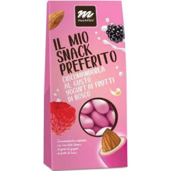 Sacchetto Maxtris Yogurt ai Frutti di Bosco confetti fucsia in confezione da 150 g