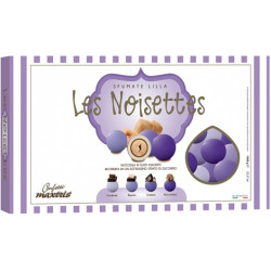 Confetti Maxtris Les Noisettes Sfumate Lilla da 1 Kg: confetti tondi con nocciola tostata ricoperta di cioccolato