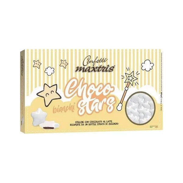 Maxtris Stelline Bianco da 500 g: stelline ripiene di cioccolato al latte