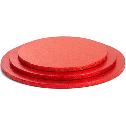 Base rossa per torta o vassoio sotto-torta tondo rosso o cakeboard rosso, da Decora