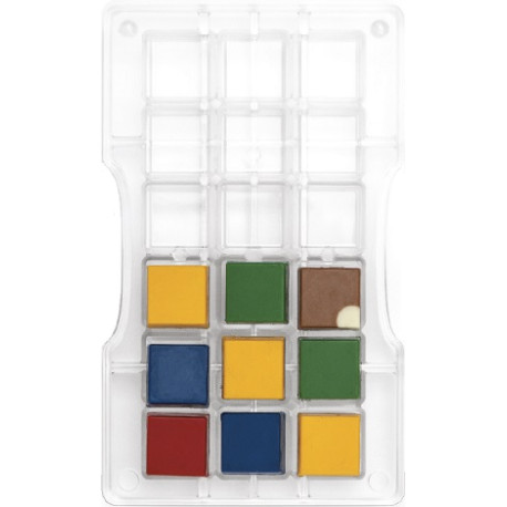 The Square: Stampo Cubotto di cioccolato 25x25 h 10 mm in policarbonato da Decora The Square: Stampo Cubotto di cioccolato 25x25 h 10 mm in policarbonato da Decora