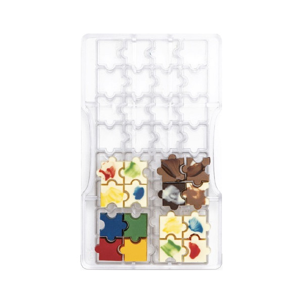 Stampo cioccolatini Puzzle in policarbonato da Decora