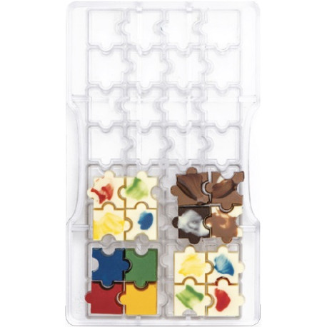 Stampo cioccolatini Puzzle in policarbonato da Decora Stampo cioccolatini Puzzle in policarbonato da Decora