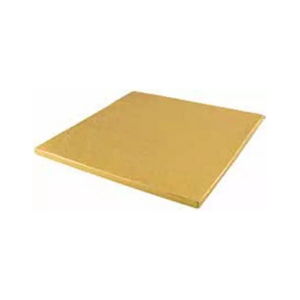 Vassoio sottotorta Quadrato dorato di lato da 25 a 45 cm, in cartoncino rigido alto 1 cm da Silikomart