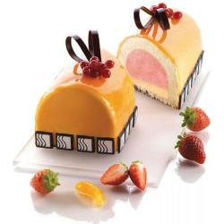 Kit Tronchetto con Inserto Silikomart (25cm) – Set 2 Stampi in Silicone Bianco per Tronchetto