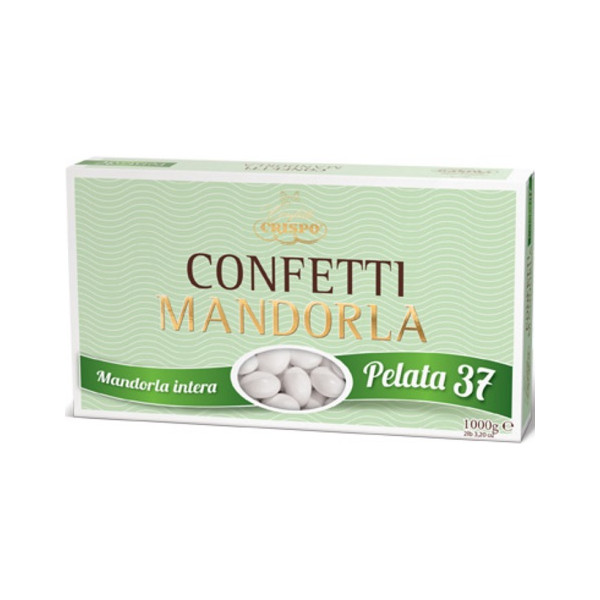 Confetti Gran Lusso Mandorla Pelata 37 bianca in confezione da 1 Kg di Crispo