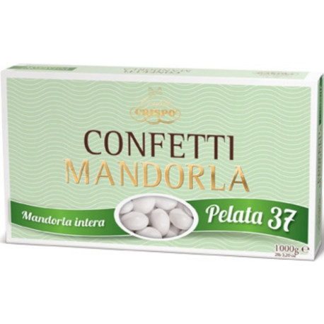 Confetti Gran Lusso Mandorla Pelata 37 bianca in confezione da 1 Kg di Crispo Confetti Gran Lusso Mandorla Pelata 37 bianca in confezione da 1 Kg di Crispo