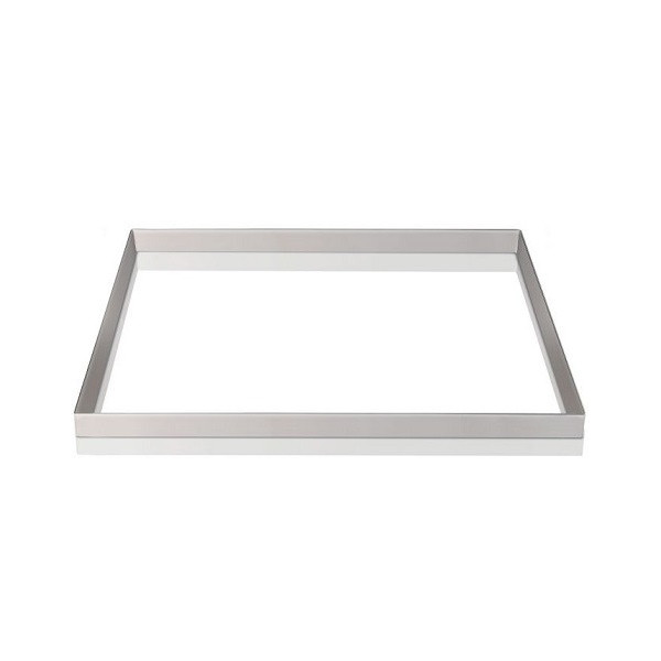 Cornice Acciaio Inox 18-10 o AISI304 lunga 60 cm, larga 40 cm, alta 4 cm da Silikomart