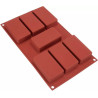 Wide Rectangle Cake: stampo Rettangolo in silicone per 7 forme rettangolari da 8,7 cm SF110 di Silikomart