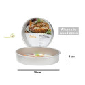Teglia tonda liscia per torta americana in alluminio anodizzato alta 5 cm e diametro da 10 cm da Decora
