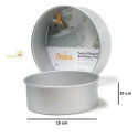 Teglia dritta per Wedding Cake o torta nuziale tonda per composizione torta a piani di ø15xh10 cm i alluminio anodizzato