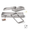 Stampo ad anello rettangolare in acciaio microforato per torte crostate lunghe 19 o 29 cm ed alte 2 o 3,5 cm