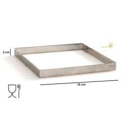 15 o 20 cm Anello quadrato acciaio microforato per crostate da Decora h 2 o 3,5 cm