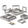 Stampo anello quadrato microforato in acciaio inox per crostatine di lato 7 o 10 cm ed altezza 2 o 3,5 cm da Decora Stampo anello quadrato microforato in acciaio inox per crostatine di lato 7 o 10 cm ed altezza 2 o 3,5 cm da Decora