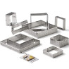 Stampo anello quadrato microforato in acciaio inox per crostatine di lato 7 o 10 cm ed altezza 2 o 3,5 cm da Decora Stampo anello quadrato microforato in acciaio inox per crostatine di lato 7 o 10 cm ed altezza 2 o 3,5 cm da Decora