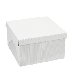 Scatola rigida quadrata per torte 36 cm altezza 25 cm in cartoncino bianco da Decora