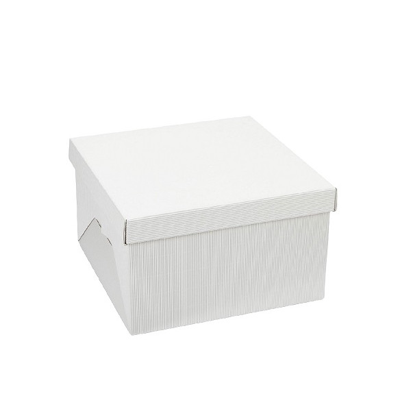 Scatola rigida quadrata per torte 36 cm altezza 25 cm in cartoncino bianco da Decora