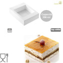 Stampo Quadrato basso Square Tortaflex Bianco lato 10 cm altezza 4 cm volume 396 ml in silicone da Silikomart