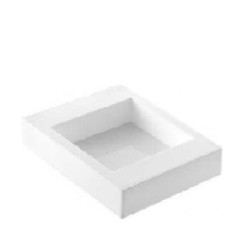 Stampo Quadrato basso Square Tortaflex Bianco lato 10 cm altezza 4 cm volume 396 ml in silicone da Silikomart
