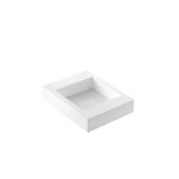 Stampo Quadrato basso Square Tortaflex Bianco lato 10 cm altezza 4 cm volume 396 ml in silicone da Silikomart