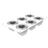 Stampo Syrio 120 ml per 6 monoporzioni a forma di luna sferica da 6,8 cm in silicone da Silikomart Stampo Syrio 120 ml per 6 monoporzioni a forma di luna sferica da 6,8 cm in silicone da Silikomart