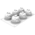 Stampo Syrio 120 ml per 6 monoporzioni a forma di luna sferica da 6,8 cm in silicone da Silikomart