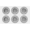 Stampo Syrio 120 ml per 6 monoporzioni a forma di luna sferica da 6,8 cm in silicone da Silikomart Stampo Syrio 120 ml per 6 monoporzioni a forma di luna sferica da 6,8 cm in silicone da Silikomart