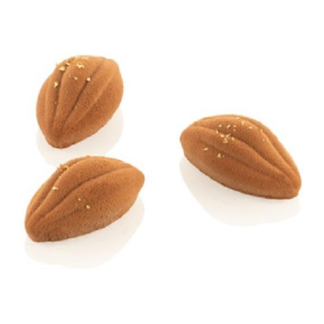 Kit stampo Cacao XS 14, stampo in silicone bianco per 16 chicchi di cacao mini da Silikomart Kit stampo Cacao XS 14, stampo in silicone bianco per 16 chicchi di cacao mini da Silikomart