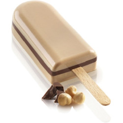 Stampi gelato Cremino Silikomart: set 2  stampi silicone + 1 Vassoio + 50 bastoncini Stecco in legno di faggio