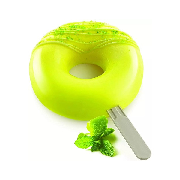 Stampi gelato Donuts da Silikomart: 2 stampi in silicone + 1 Vassoio 30 x 40 cm + 50 bastoncini stecco in plastica