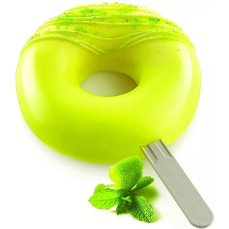 Stampi gelato Donuts da Silikomart: 2 stampi in silicone + 1 Vassoio 30 x 40 cm + 50 bastoncini stecco in plastica Stampi gelato Donuts da Silikomart: 2 stampi in silicone + 1 Vassoio 30 x 40 cm + 50 bastoncini stecco in plastica