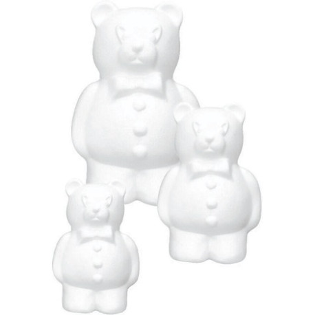 Da 18 a 26 cm Orso Maggiordomo in polistirolo con papillon e tre bottoni Da 18 a 26 cm Orso Maggiordomo in polistirolo con papillon e tre bottoni