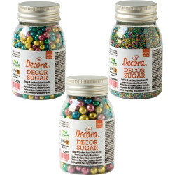 Da ø2 a ø7 mm Perle e Perline Colori Assortiti Metallizzato Decora 100g | Decorazioni Lucide per Torte e Cake Design