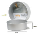 Teglia tonda liscia per torta americana in alluminio anodizzato 10 x h 7,5 cm di Decora