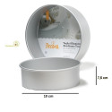 Teglia tonda liscia per torta americana in alluminio anodizzato ø10 x h 7,5 cm di Decora