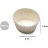 Set di 1000 pirottini mini bon bon in carta forno bianca di ø2xh1,5 cm, ideale per presentare singoli confetti