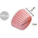 1000 Pirottini Mini Bon Bon rosa in carta forno diametro 2 cm altezza 1,5 cm