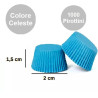 1000 Pirottini mini bon bon in carta celeste di ø2xh1,5 cm, Ideali portaconfetti singoli