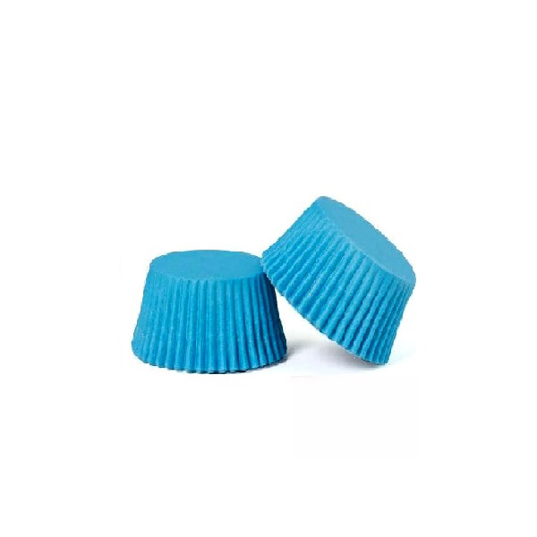 1000 Pirottini mini bon bon in carta celeste di ø2xh1,5 cm, Ideali portaconfetti singoli