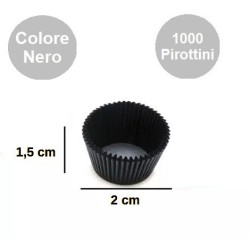 1000 o 5000 Pirottini mini bon bon neri in carta ø2xh1,5 cm