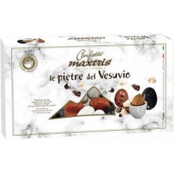 Confetti Maxtris Le Pietre del Vesuvio da 1 Kg: confetti ciocomandorla colorati con cioccolato fondente e bianco