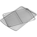 Griglia per scolare antiaderente con raccoglitore in acciaio argento da Wilton