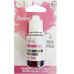 Colorante idrosolubile liquido rosa, ad uso alimentare, per aerografo, 20 g da Decora