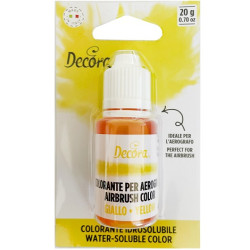 Colorante idrosolubile liquido giallo, ad uso alimentare, per aerografo, 20 g da Decora