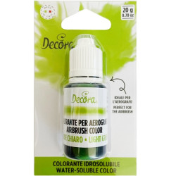 Colorante idrosolubile liquido verde chiaro, ad uso alimentare, per aerografo, 20 g Decora